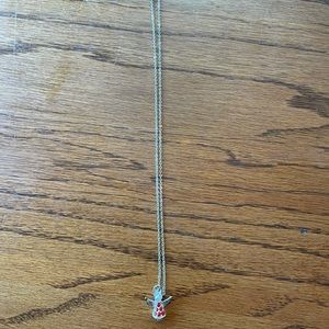 July birthday birthstone angel necklace